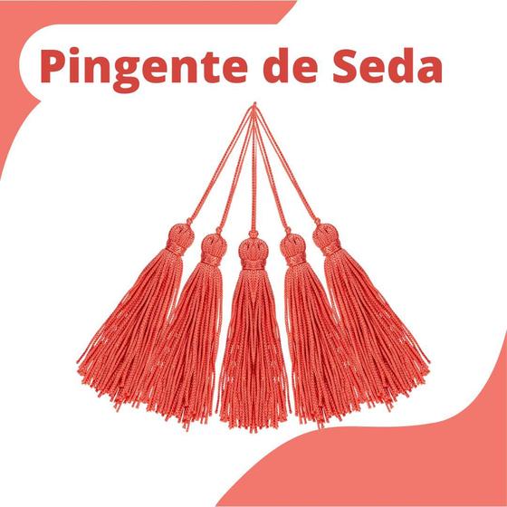 Imagem de Pingente De Seda Tassel - Franja - Coral - Com 20 Unidades - Nybc