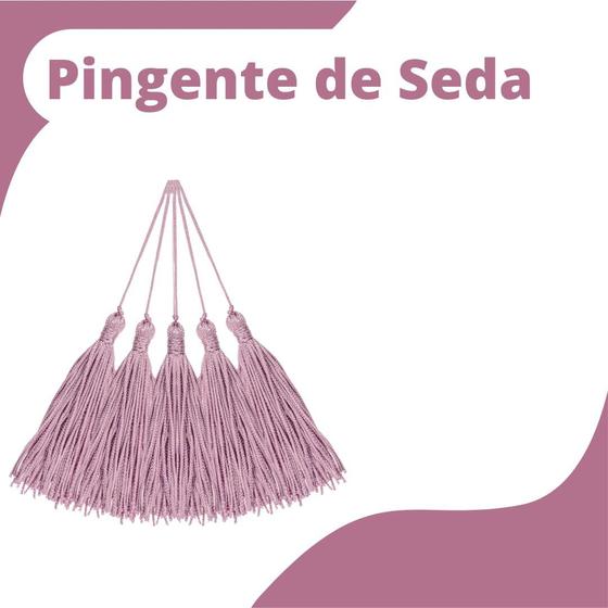 Imagem de Pingente De Seda Tassel - Franja - Rose  - Com 100 Unidades - Nybc