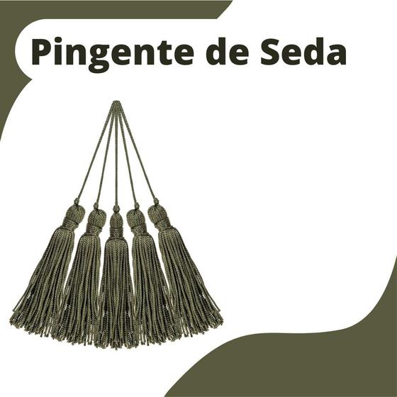 Imagem de Pingente De Seda Tassel - Verde Musgo - Com 100 Unidades - Nybc