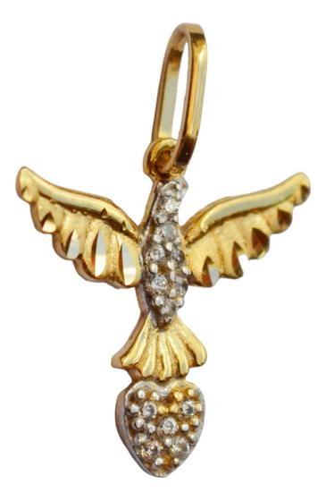 Imagem de Pingente Divino Espirito Santo Pomba Zirconia Ouro 18k