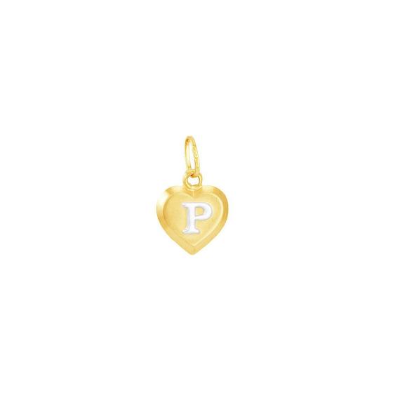 Pingente em Ouro 18K Coração Letra P - AU5117 Menor preço em Pingente em Ouro 18K Coração Letra P - AU5117