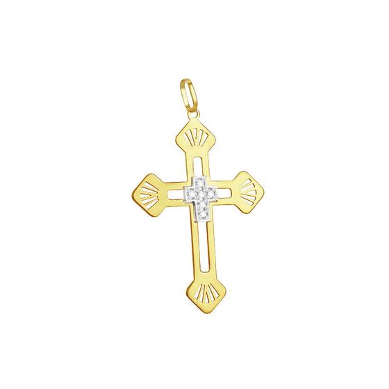 Imagem de Pingente em Ouro 18k Crucifixo com Diamantes - AU3617