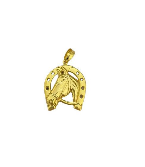 Imagem de Pingente ferradura cavalo p - banhado a ouro 18k