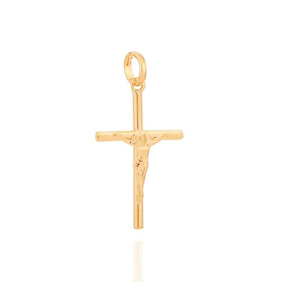 Imagem de Pingente folheado a ouro cruz com cristo  540003 Rommanel