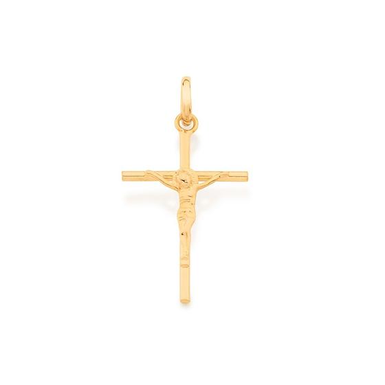 Imagem de Pingente folheado a ouro cruz com cristo  540027 Rommanel