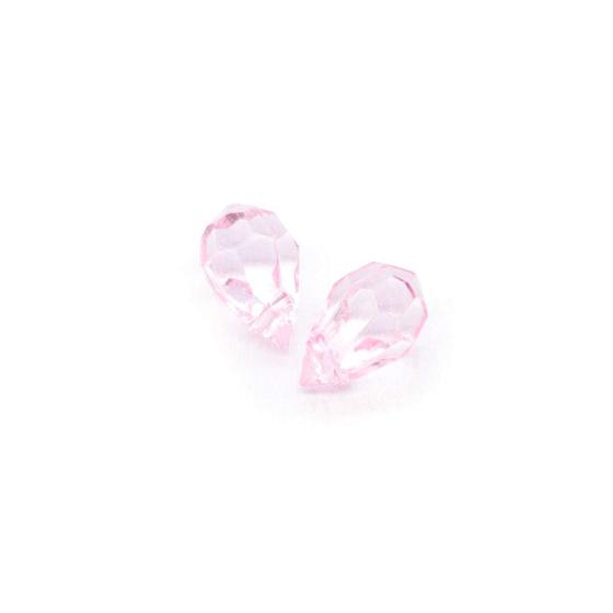 Imagem de Pingente Gota Facetada Acrílico Rosa Claro Transparente 6x10mm 10pçs 5g