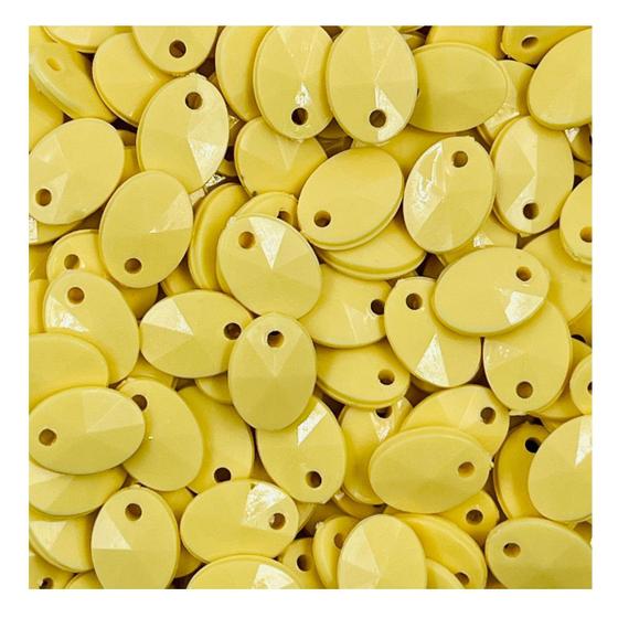 Imagem de Pingente Lentilha Amarelo 11x8mm 200pçs 60g Oval Bijuterias Artesanato