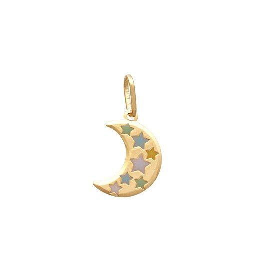 Imagem de Pingente Lua Com Estrelas Coloridas