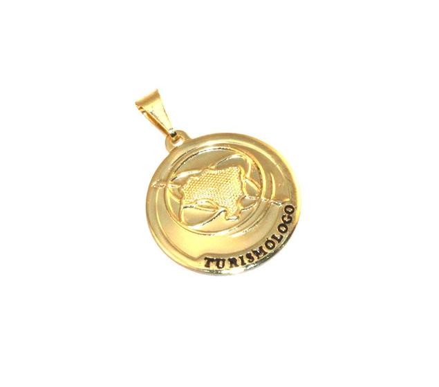 Imagem de Pingente Medalha Turismo Turismólogo Folheado Ouro 18k