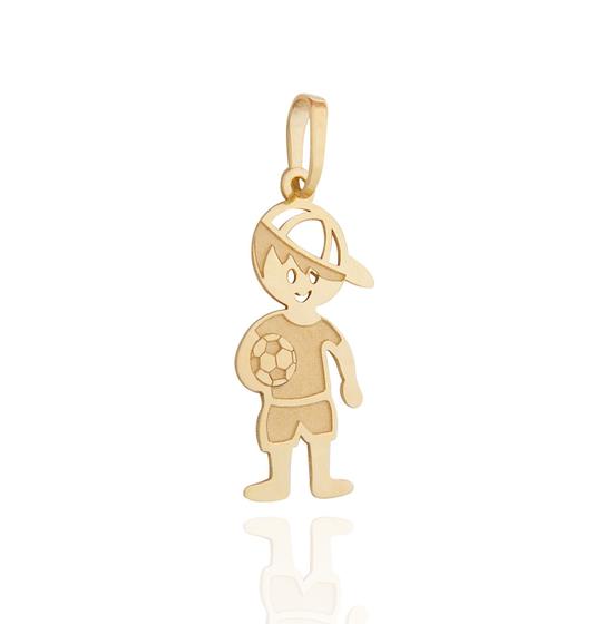 Imagem de Pingente Menino Filho Com Bola Em Ouro 18k Grande