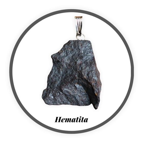 Imagem de Pingente Natural De Pedra De Hematita Bruta - Fortalecimento