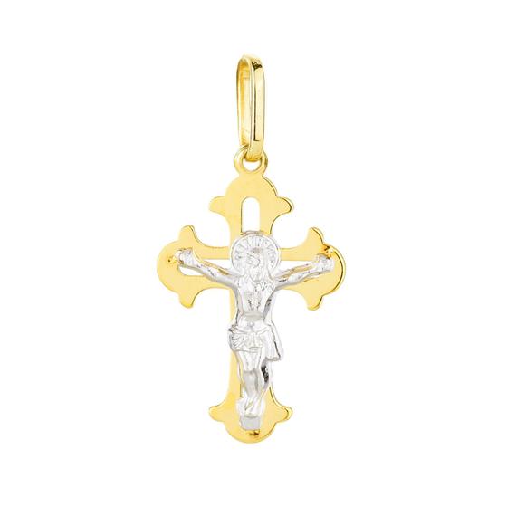 Imagem de Pingente Ouro 18k Cruz Crucifixo Cristo Ródio G4112