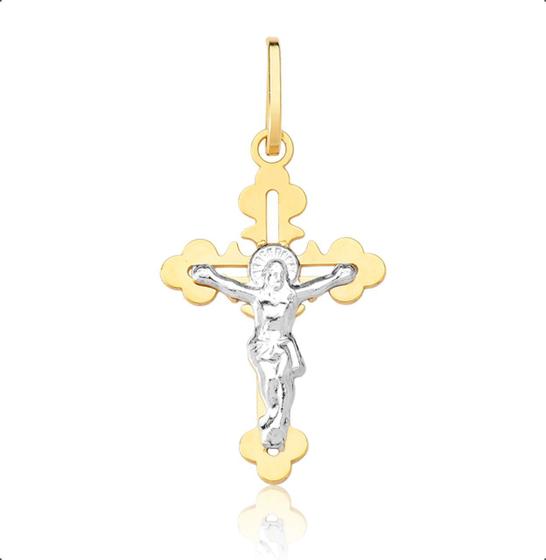 Imagem de Pingente Ouro Em 18k Cruz Com Cristo