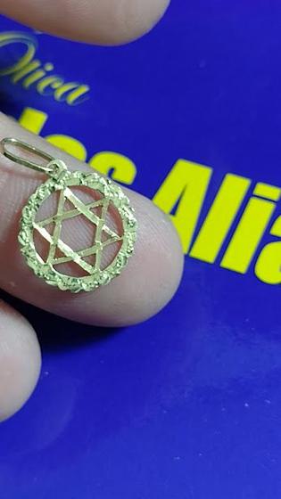 Imagem de Pingente Ouro Estrela de Davi Ouro 18 kilates Peso 1 Grama 14 mm