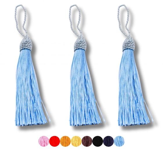 Imagem de Pingente pompom tassel com tulipa 90mm em poliester com 5 peças
