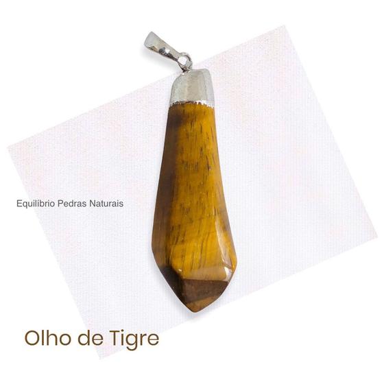 Imagem de Pingente Ponta De Pedra Natural De Olho De Tigre - Proteção