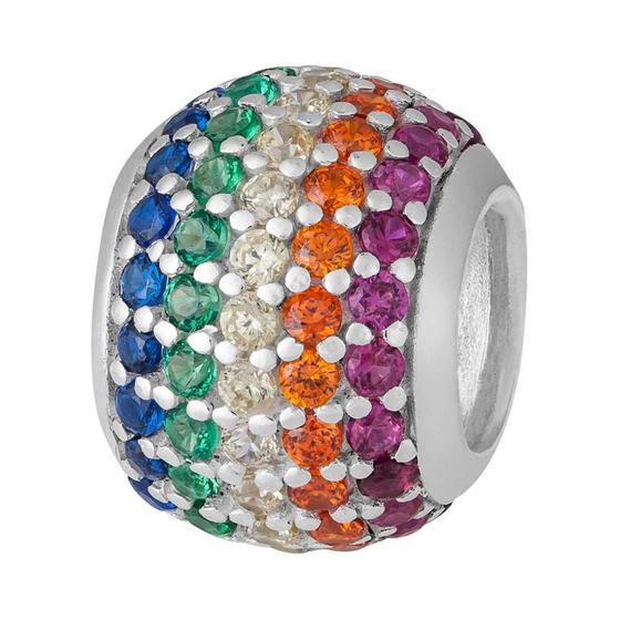 Imagem de Pingente Prata Link Rainbow Separador com Zircônias Coloridas