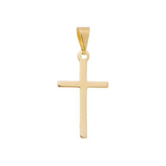 Imagem de Pingente Semi Jóia Dourado Crucifixo Liso