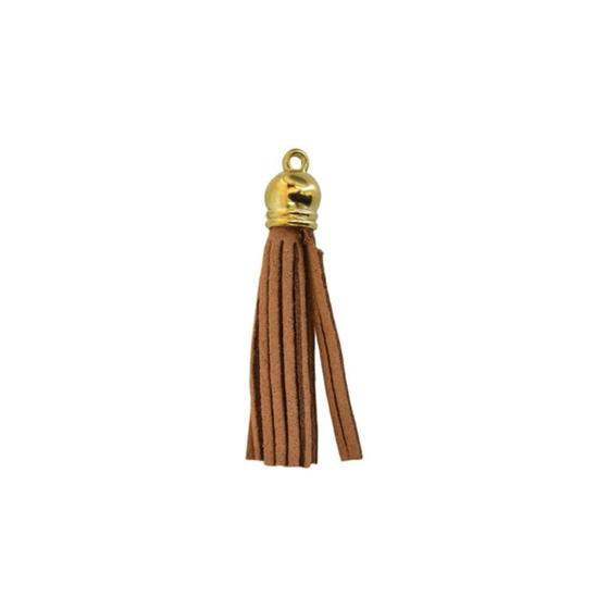 Imagem de Pingente Tassel De Camurça 50Cm Mf-47 Marrom 8 Un - Kit