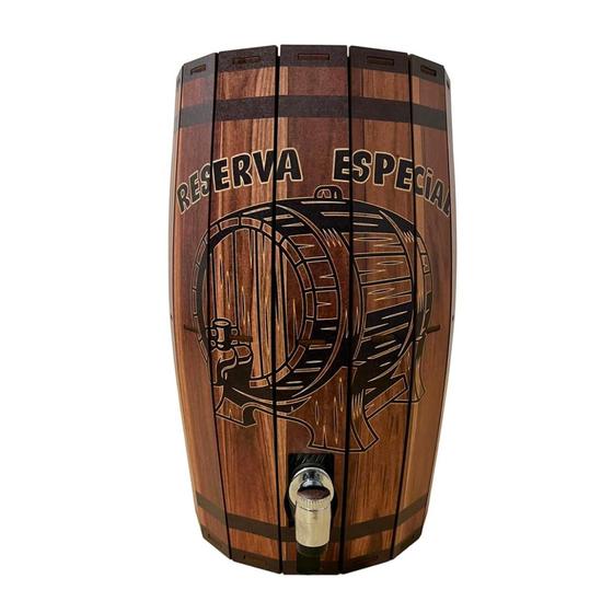 Imagem de Pingômetro Barril Decorativo Rústico Pinga Cachaça com Torneira em MDF Grife de Boteco