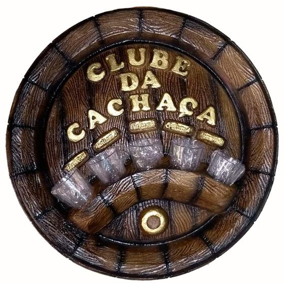 Imagem de Pingômetro Placa Tampa de Barril Decorativa Clube da Cachaça - 5 Copos