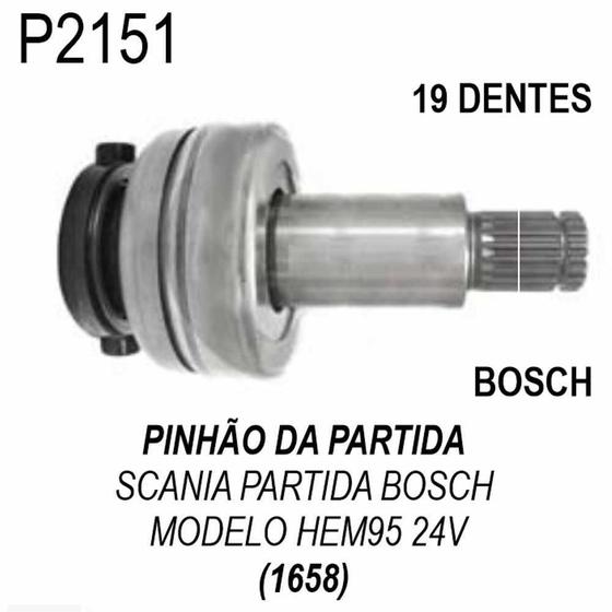 Imagem de PINHAO PARTIDA SEM PLANETARIA para SCANIA PARTIDA BOSCH MODE