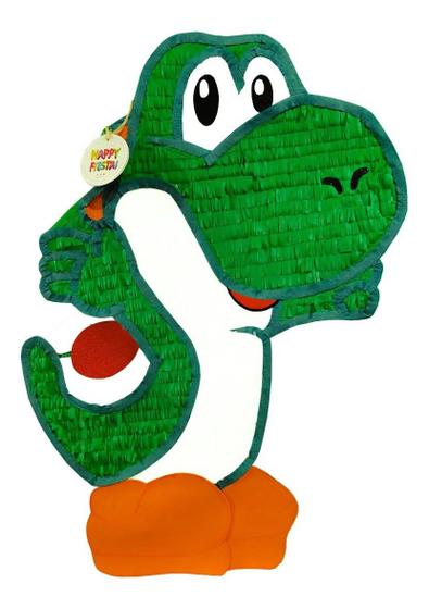 Imagem de Pinhata yoshi 02, com bastão, tapa olhos e confetes