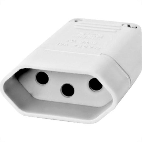 Imagem de Pino Femea 2 Polos+Terra Perlex 10A Branco 2043Brc/10 - Kit C/10