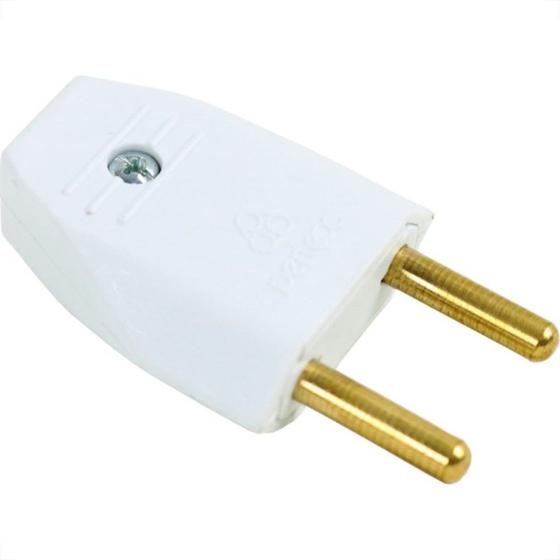 Imagem de Pino Macho 2 Polos Perlex Macico 20A Branco 1046Brc/10 - Kit C/10