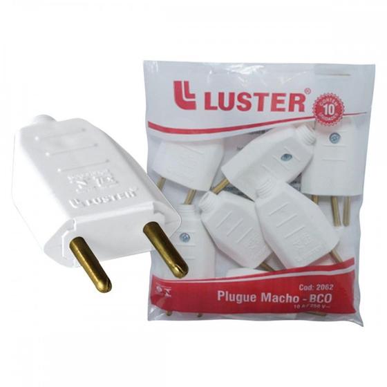 Imagem de Pino Macho Luster 2 Polos 10A. Branco 2062 . / Kit C/ 10 Peças