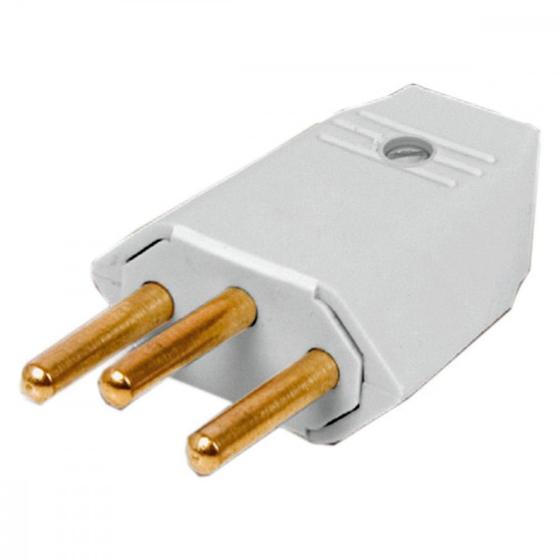 Imagem de Pino Macho Perlex 2P+T 10A 1043 Cinza