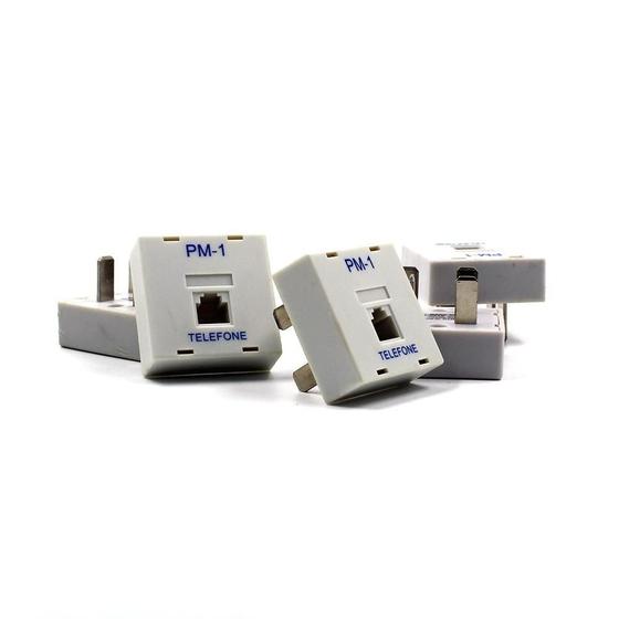 Imagem de Pino Modular Rj11 Para Telefone Com 6 Unidades Branco