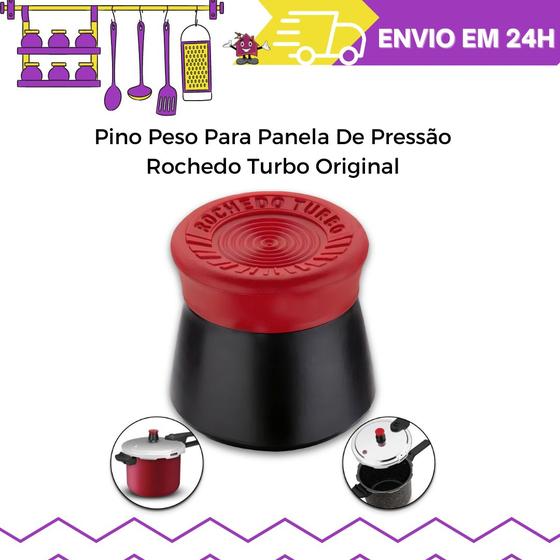 Imagem de Pino Peso Para Panela De Pressão Rochedo Turbo Original Preto/Vermelho