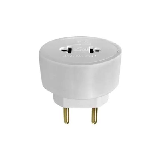 Imagem de Pino Tomada Adaptador Universal 2p 10A 250V Branco Ilumi