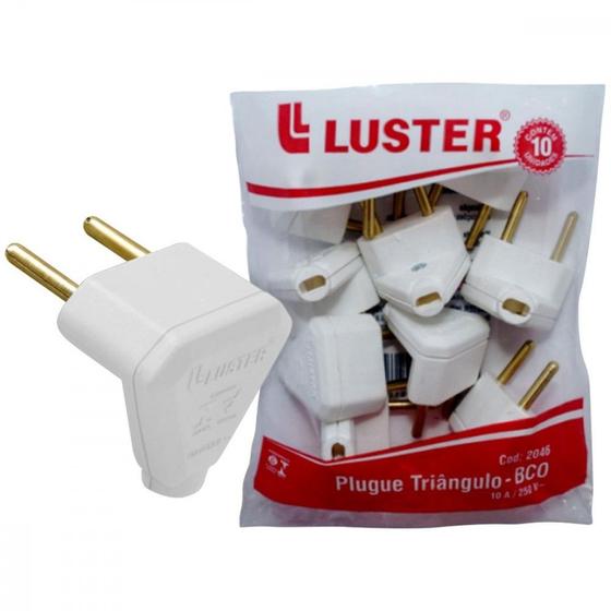 Imagem de Pino Triangulo Luster 10A. Branco - Kit C/10 Pecas