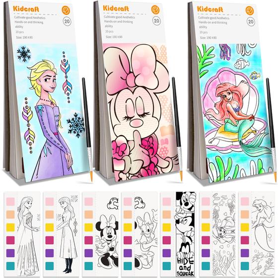 Imagem de Pinte com livros para colorir de água Kidcraft, pacote com 3 e conjunto de tinta