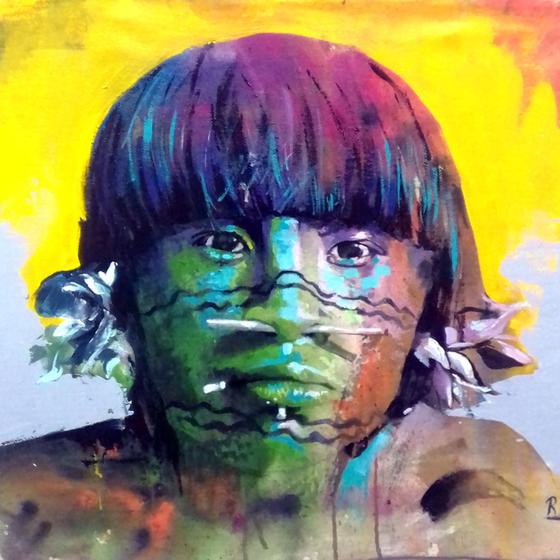 Pintura acrilica ,Quadro decorativo,Nativo brasileiro Menor preço em Pintura acrilica ,Quadro decorativo,Nativo brasileiro