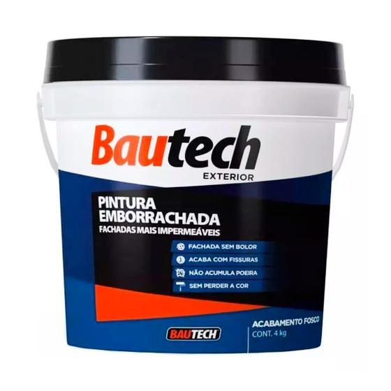 Imagem de Pintura Emborrachada Impermeabilizante Fachada Bautech 4kg