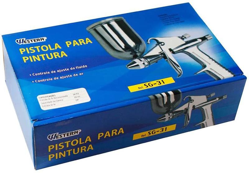 Pintura K3 Gravidade Bico 0.5 Aerografo Western Sg31 Menor preço em Pintura K3 Gravidade Bico 0.5 Aerografo Western Sg31