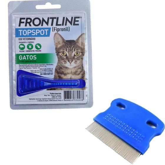 Imagem de Pipeta Antipulgas e Carrapatos Frontline Topspot Gatos + Pente Tira Pulga