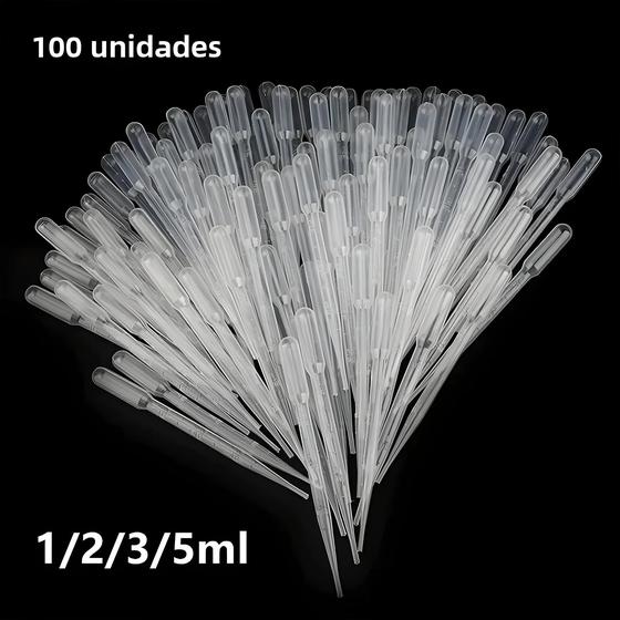 Imagem de Pipeta Descartável de Plástico para Laboratório (1ml, 2ml, 3ml, 5ml) - Pacote com 100 Peças