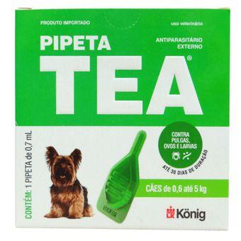 Imagem de Pipeta Tea 0,7ml Antiparasitário Contra Pulgas Para Cães De 0,6 Até 5 Kg - König