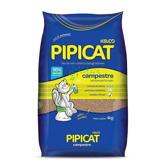 Imagem de Pipicat Campestre Areia Higiênica para Gatos - 4kg - Pipicat / Kelco Pet