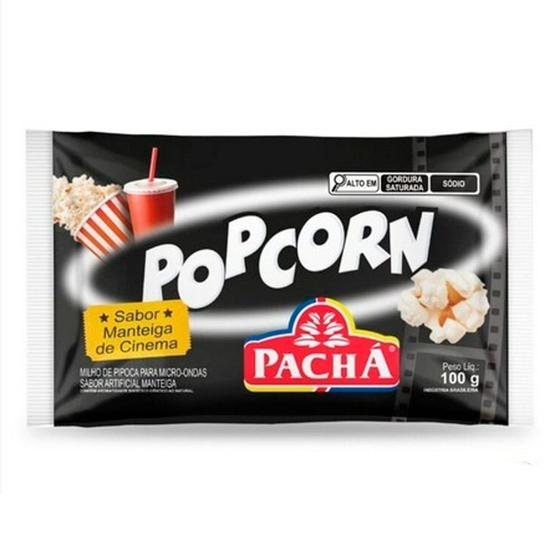 Imagem de Pipoca para Microondas Pop Corn Pachá Sabor Manteiga de Cinema 100g