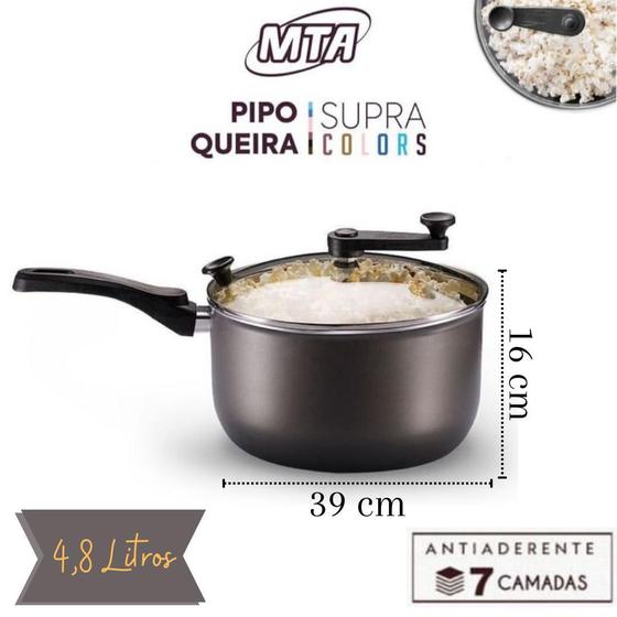 Pipoqueira Panela Grande Tampa Vidro Antiaderente 4,8 Litros Menor preço em Pipoqueira Panela Grande Tampa Vidro Antiaderente 4,8 Litros