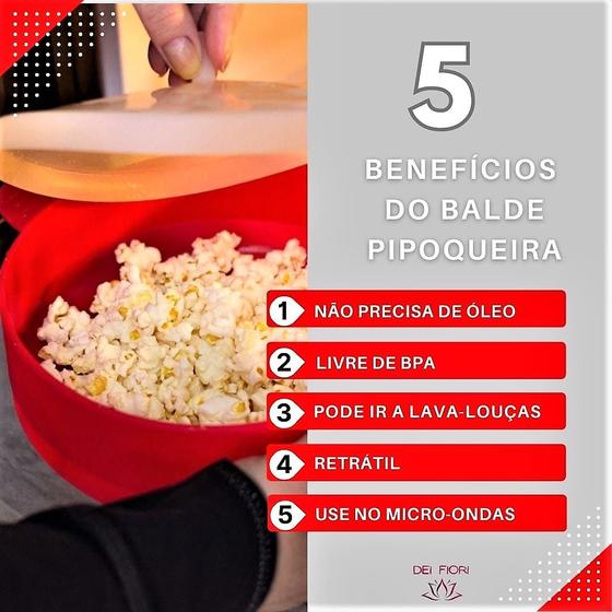 Imagem de Pipoqueira Retrátil Em Silicone P/ Microondas Sem Óleo Balde