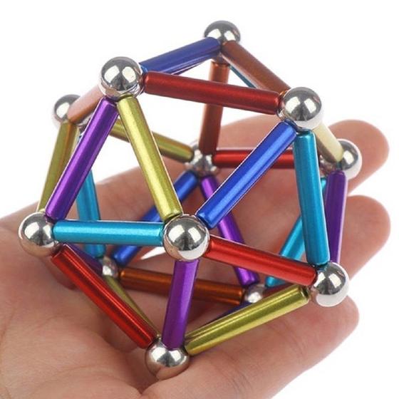 Imagem de Piramide Magnetica 27 Esferas 8mm E 36 Hastes Neocubo Color