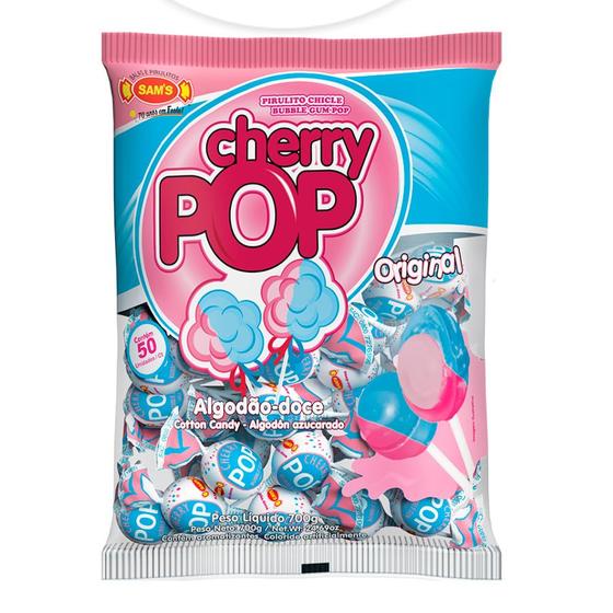 Imagem de Pirulito Algodão Doce Cherry Pop 700g c/50 unid - Simas