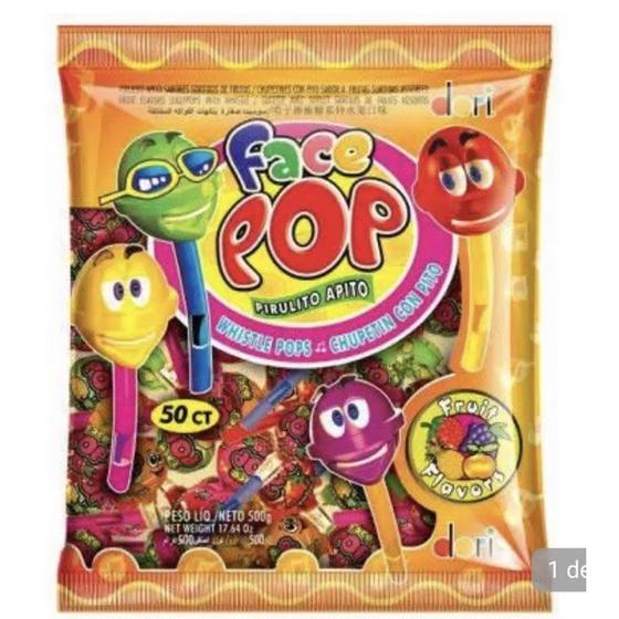 Imagem de Pirulito Apito Face Pop Sortido Dori 450g