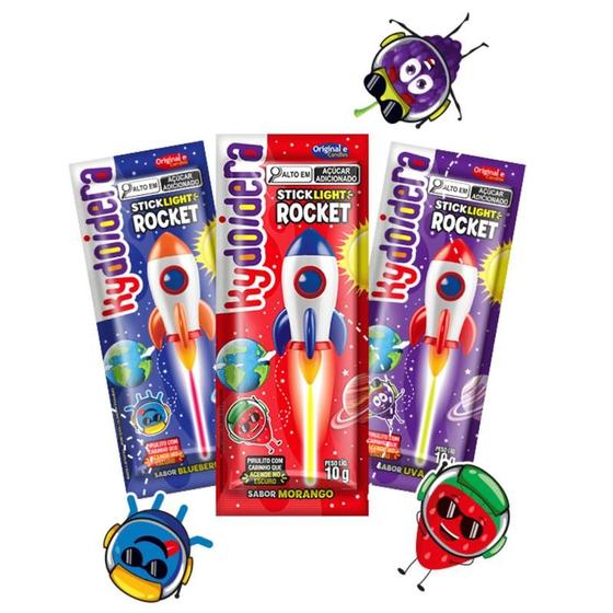 Imagem de Pirulito Brilha no Escuro Sabor Variado Caixa 288 Unidades Kydoidera Stick Light